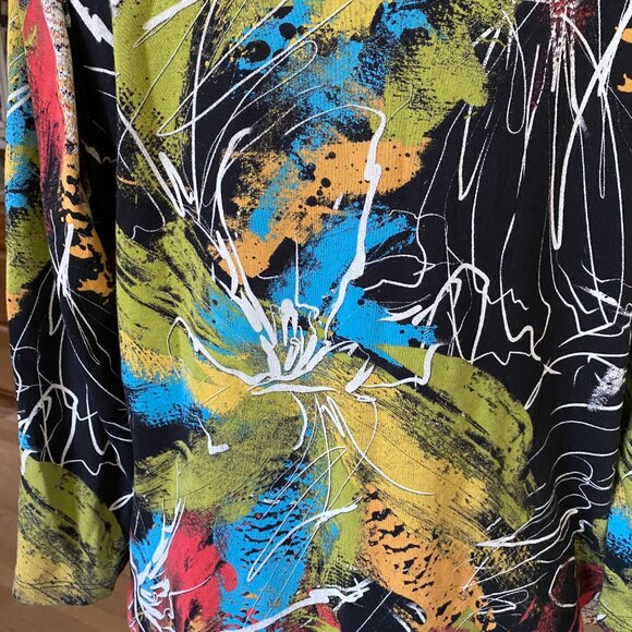 Vintage Jess & Jane Artsy Bold Shirt Abstract Statement Funky Lagenlook USA-XL - Picture 10 of 12